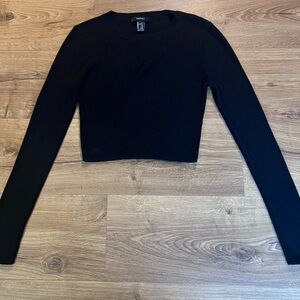 Forever 21 Ribbed Black Cropped Sweater
